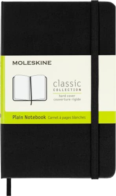 Moleskine Caderno Clssico Preto Capa Dura Sem Pauta Tamanho Bolso