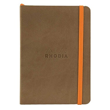 Rhodia Rhodiarama SoftCover Notebook 72 Dots Sheets 4 x 5 12 Taupe Cover