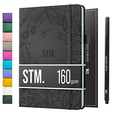 Scribbles That Matter Bullet Dotted Journal Dot Grid Notebook A5 Daily Journaling Notebooks for Personal Writing Work Women 160gsm Thick Paper Hard cover Lay Flat Binding 5x7 Journals Cuaderno Libreta