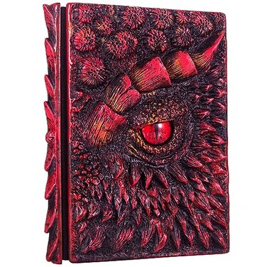 LZlightactor 3D Dragon Eye Embossed JournalResin Engraving NotebookDnd notebook for Dragon Lovers Blank PaperHardcover Travel Notepad for WritingSketchbookCollectionGiftDecoration A4 and A5 Size A5Red