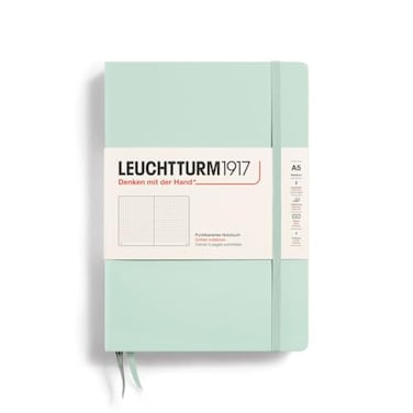 LEUCHTTURM1917 Notebook Hardcover Medium A5251 Numbered Pages for Writing and Journaling Mint Green Dotted