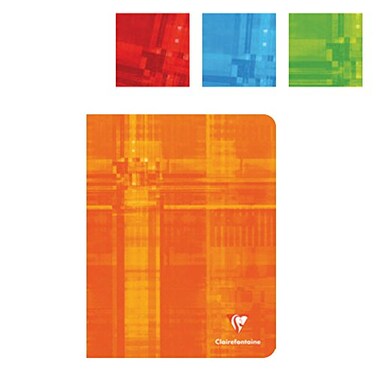 Clairefontaine Ref 63682C Staplebound Notebook 48 Sheets A5 Size Squared Rulings 90gsm Brushed Vellum Paper Laminated Cardboard Cover Random Colour