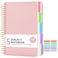 JASLEKO 5 Subject Notebook College Ruled 240 Pages A558x83 Hardcover Spiral Notebook with Removable Pocket Dividers Tabs Lined Spiral Journal Notebook for Women Notebooks for Work School Note taking P