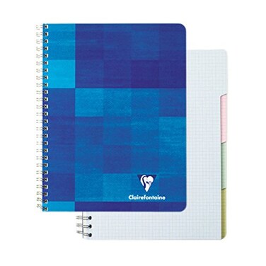 Clairefontaine Wirebound Notebook Graph w4 tabs 112 sheets 8 14 x 11 34 Sold Individually Assorted Cover Color Chosen at Random