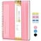 UEBZFOCS Dotted Notebook Spiral Notebook Journal 85 x 11 A4 Large Dot Grid Notebooks for Women Men 100 GSM Dotted Paper Plastic Hardcover Spiral Bullet Journals for Work School Sketching Pink