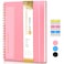 UEBZFOCS Dotted Notebook Spiral Notebook Journal 85 x 11 A4 Large Dot Grid Notebooks for Women Men 100 GSM Dotted Paper Plastic Hardcover Spiral Bullet Journals for Work School Sketching Pink