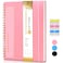 UEBZFOCS Dotted Notebook Spiral Notebook Journal 85 x 11 A4 Large Dot Grid Notebooks for Women Men 100 GSM Dotted Paper Plastic Hardcover Spiral Bullet Journals for Work School Sketching Pink