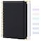 Amanple Spiral Notebook College Ruled Notebook Journal 85 x 11 300 Pages Leather Writing Journal for Women Men A4 Hardcover Notebook for Work School 24pcs Index Tabs Black