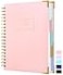 Yoment Hardcover Spiral Notebooks for Work School B5 Journal Notebook with Tabs Dividers Multi 5 Subject Notebook College Ruled 240 Pages Lined Journal for Women Pink