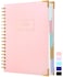 Yoment Hardcover Spiral Notebooks for Work School B5 Journal Notebook with Tabs Dividers Multi 5 Subject Notebook College Ruled 240 Pages Lined Journal for Women Pink