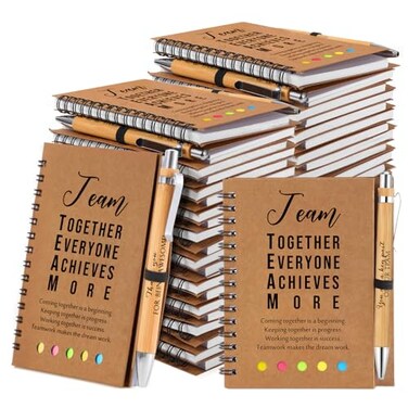 Jetec Inspirational Notebook Bulk Employee Appreciation Gift Motivational Notebook with Pen and Sticky Notepad Thank You Gifts for Nurses Coworkers Groups Teachers25 SetsTeam