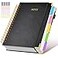 dilitego Hardcover Spiral Notebook journal with Removable Dividers Tabs 300 Pages Leather 5 Subject Notebook College Ruled 8x10 Large B5 Notebooks for Work School Note taking Lined Journal for WomenBl