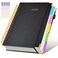 dilitego Hardcover Spiral Notebook journal with Removable Dividers Tabs 300 Pages Leather 5 Subject Notebook College Ruled 8x10 Large B5 Notebooks for Work School Note taking Lined Journal for WomenBl