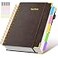 dilitego Hardcover Spiral Notebook journal with Removable Dividers Tabs 300 Pages Leather 5 Subject Notebook College Ruled 100GMS A5 Notebooks for Work School Note takingLined Journal for WomenA5 Brow