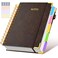 dilitego Hardcover Spiral Notebook journal with Removable Dividers Tabs 300 Pages Leather 5 Subject Notebook College Ruled 100GMS A5 Notebooks for Work School Note takingLined Journal for WomenA5 Brow