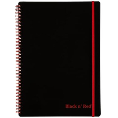 Black n' Red Black n Red Notebook Business Journal 814 x 578 70 Sheets Ruled Optik Paper Scribzee App Flexible Poly Cover Wirebound Black C67009