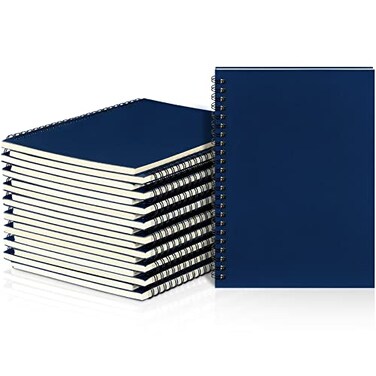 Yahenda 18 Pcs Spiral Notebook Bulk A5 Journal Lined 83 x 55 Writing Composition Paper Small Notepad Subject Notebook for Students Office Business Back to School Supplies Deep Blue