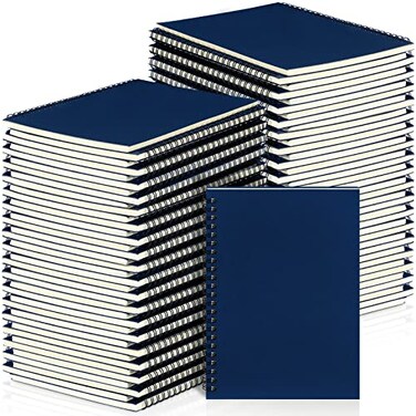 Yahenda 54 Pcs Spiral Notebook Bulk A5 Journal Lined 83 x 55 Writing Composition Paper Small Notepad Subject Notebook for Students Office Business Back to School Supplies Deep Blue