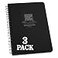 Rite In The Rain Weatherproof Side Spiral Notebook 4625 x 7 Black Cover Universal Pattern 3 Pack No 773L3