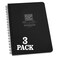 Rite In The Rain Weatherproof Side Spiral Notebook 4625 x 7 Black Cover Universal Pattern 3 Pack No 773L3