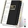 Huhuhero 5 Subject Notebook 240 Pages Lined Spiral Journal College Ruled 76 x 105 B5 Hardcover Journaling Notebooks for Work Note Taking College School Supplies Black