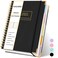 Huhuhero 5 Subject Notebook 240 Pages Lined Spiral Journal College Ruled 76 x 105 B5 Hardcover Journaling Notebooks for Work Note Taking College School Supplies Black