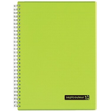 Maruman Septcouleur Lined Notebook B5 717 x 1012 80 Sheets 160 Pages 7mm College Ruled Paper Journal Durable Double Wirebound Spiral Water Resistant Cover Lime Green Made in Japan
