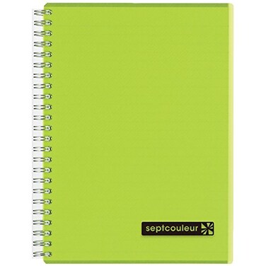Maruman Septcouleur Lined Notebook A5 583 x 827 80 Sheets 160 Pages 7mm College Ruled Paper Journal Durable Double Wirebound Spiral Water Resistant Cover Lime Green Made in Japan