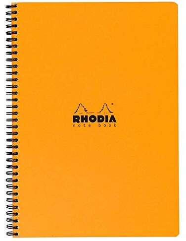 Rhodia 193108C Spiral Notebook Full Binding Notebook Orange A4 Lined 160 Detachable Pages Clairefontaine Paper 80 gm Soft and Resistant Coated Card Cover Classic