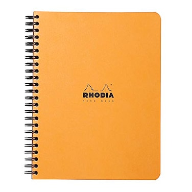 Rhodia 193468C Spiral Notebook Full Binding Orange Notebook A5 Ruled 160 Detachable Pages Clairefontaine Paper 80 gm Soft and Resistant Coated Card Cover Classic