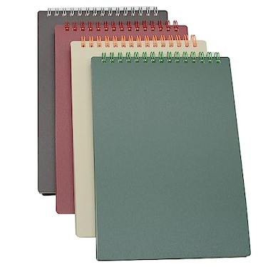 Yansanido Top Bound Spiral Notebook 4 Pcs 4 Color A5 Size Thick Plastic Hardcover 7mm College Ruled Paper 80 Sheets 160 Pages Journal for School and Office Supplies 4 Pcs A5