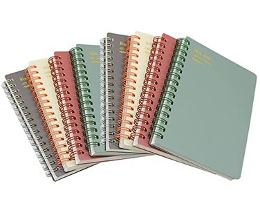Yansanido Spiral Notebook 8 Pcs 4 Color A6 Size Thick Plastic Hardcover 7mm College Ruled Paper 80 Sheets 160 Pages Journal for School and Office Supplies 8 Pcs A6