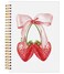 Ecezatik Strawberry Notebook Coquette Pink Bow Notebook Preppy Aesthetic Journal for Note Taking Cute Girly Notebook Preppy Gifts for Women Pink Office Supplies Spiral Notebook 55x83 Inch
