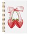 Ecezatik Strawberry Notebook Coquette Pink Bow Notebook Preppy Aesthetic Journal for Note Taking Cute Girly Notebook Preppy Gifts for Women Pink Office Supplies Spiral Notebook 55x83 Inch