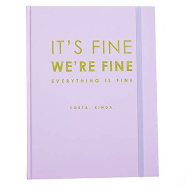 Graphique Hardbound Journal Its Fine Were Fine Design Cute Portable Notebook 200 Lined Pages Lavendar Lime Cover 675 x 85 x 75 For Taking Notes Lists and More