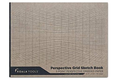 KOALA TOOLS 2Point Drawing Perspective Notebook 1 Unit 1035 x 8 60 pp Perspective Grid Graph Paper for Interior Design Industrial Architectural and 3D Design