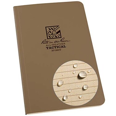 Rite in the Rain Weatherproof Leader Book 4625 x 7 Tactical Tan Soft Cover Universal Pattern with Army Reference Material No 980T