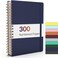 Forvencer Lined Spiral Journal Notebook with 300 Numbered Pages B5 College Ruled Thick Journals for Writing with 100GSM Paper Hardcover Notebooks with Contents for Work School Women Men Navy