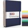 Forvencer Lined Spiral Journal Notebook with 300 Numbered Pages B5 College Ruled Thick Journals for Writing with 100GSM Paper Hardcover Notebooks with Contents for Work School Women Men Navy