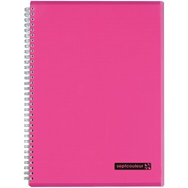 Maruman Septcouleur Lined Notebook A4 827 x 1169 80 Sheets 160 Pages 7mm College Ruled Paper Journal Durable Double Wirebound Spiral Water Resistant Cover Hot Pink Made in Japan