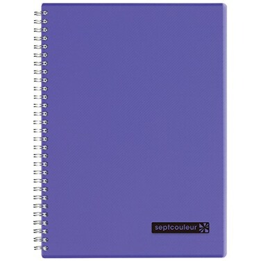 Maruman Septcouleur Lined Notebook B5 717 x 1012 80 Sheets 160 Pages 7mm College Ruled Paper Journal Durable Double Wirebound Spiral Water Resistant Cover Purple Made in Japan