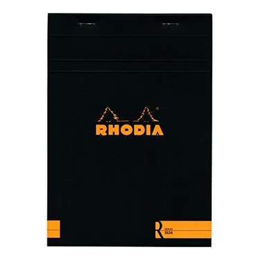 RhodiaR Premium Stapled Notepad Lined 70 sheets 6 x 8 14 Black Cover
