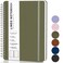 LACCHOUFEE Lined Spiral Journal Notebook A5 Hardcover Leather Notebook for Work 5782 100GSM Thick Paper Spiral Bound Journaling Notebooks for Women Men Office School Note Taking Business Green