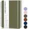 LACCHOUFEE Lined Spiral Journal Notebook A5 Hardcover Leather Notebook for Work 5782 100GSM Thick Paper Spiral Bound Journaling Notebooks for Women Men Office School Note Taking Business Green