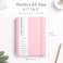 LACCHOUFEE Lined Spiral Journal Notebook A5 Hardcover Leather Notebook for Work 5782 100GSM Thick Paper Spiral Bound Journaling Notebooks for Women Men Office School Note Taking Business Pink