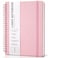 LACCHOUFEE Lined Spiral Journal Notebook A5 Hardcover Leather Notebook for Work 5782 100GSM Thick Paper Spiral Bound Journaling Notebooks for Women Men Office School Note Taking Business Pink