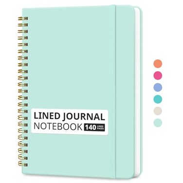 Taja Lined Spiral Journal Notebook for Women Men 140 Pages College Ruled Hardcover Notebook for Work Note Taking Journals for Writing A557 x 79 Sage Green