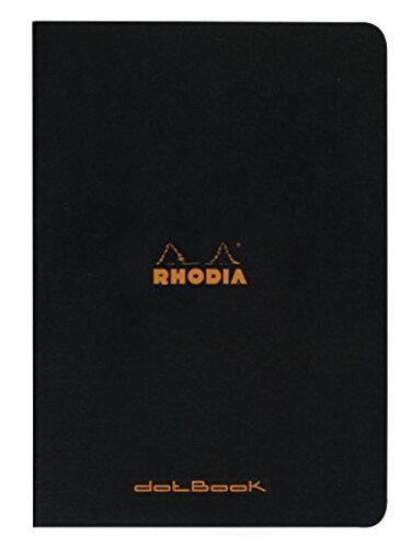 Rhodia Slim Staplebound Notebooks Dots 48 sheets 8 14 x 11 34 in Black cover