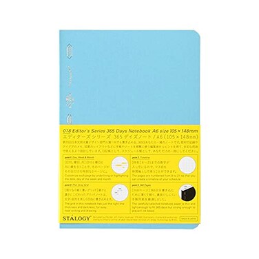 &fnof;&lsaquo;&fnof;&circ;&fnof;&nbsp;&sbquo;&ordm;(NitomsNitoms STALOGY Notebook A6 Squared 365 Days Notebook Blue S4113