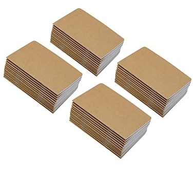 Yansanido 48 Pcs 55 Inch x 35 Inch Brown Cover Pocket Notebook 32 Sheets 64 Pages Blank Pages 70 Gsm Paper 48